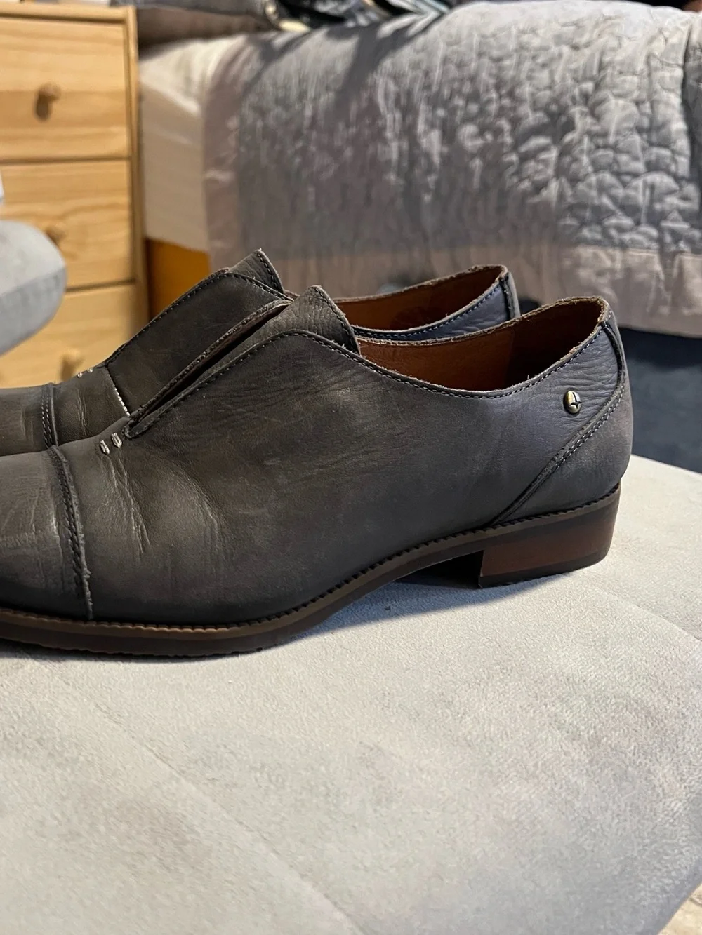 PIKOLINOS Dark Brown Leather Slip-On Loafers